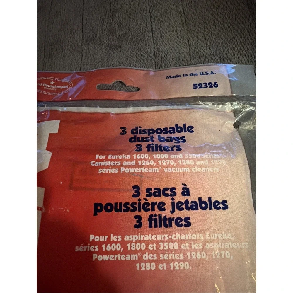 3 Eureka Disposable Dust Bag & Filter 52326 Type S Canister Vacuum NEW